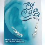 Sterling Silver Ear Curls - Two Shiny Silver Beads